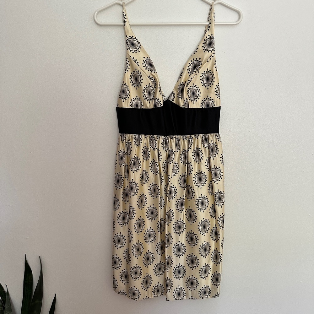 NWT Ivory & Black yellow silk Milly of New York dress